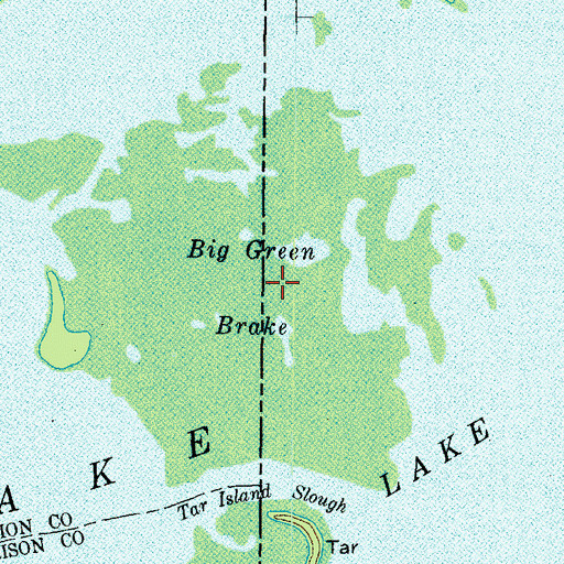Topographic Map of Big Green Break, LA