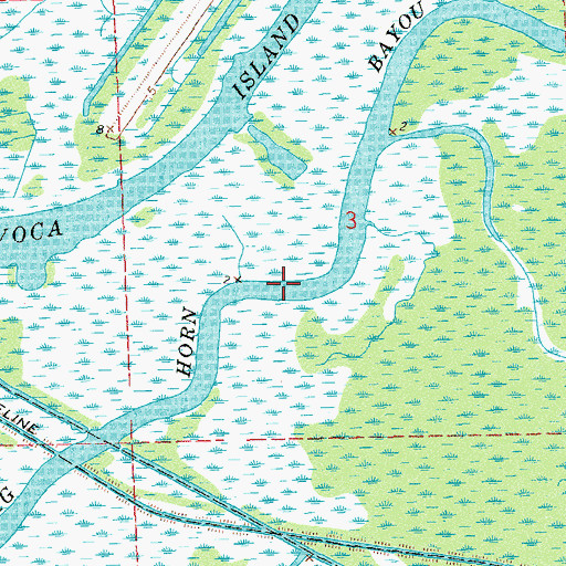 Topographic Map of Big Horn Bayou, LA