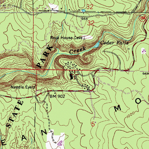 Topographic Map of Petit Jean State Park, AR