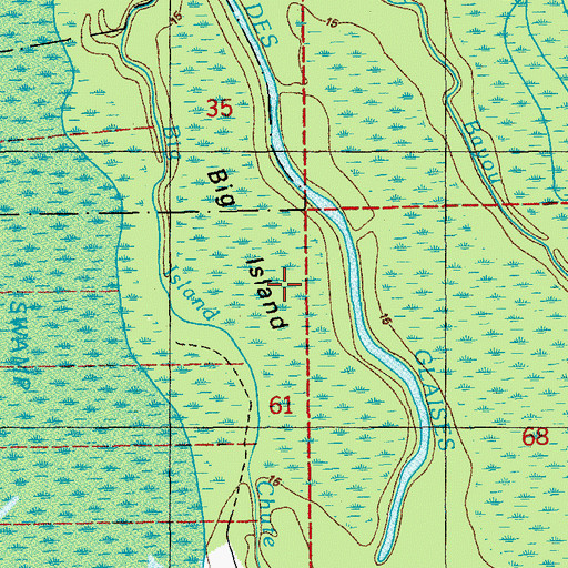 Topographic Map of Big Island, LA