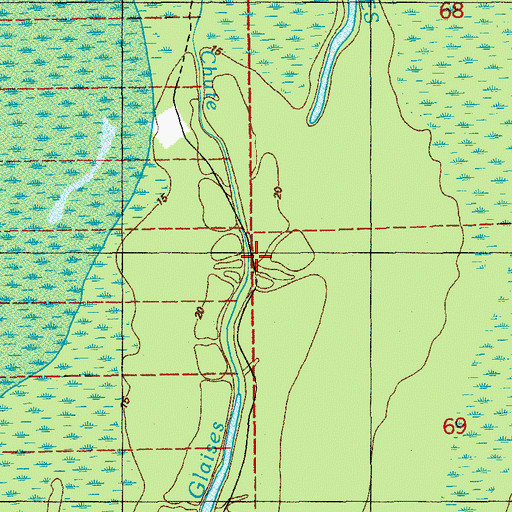 Topographic Map of Big Island Chute, LA