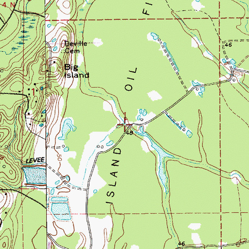 Topographic Map of Big Island Oil Field, LA