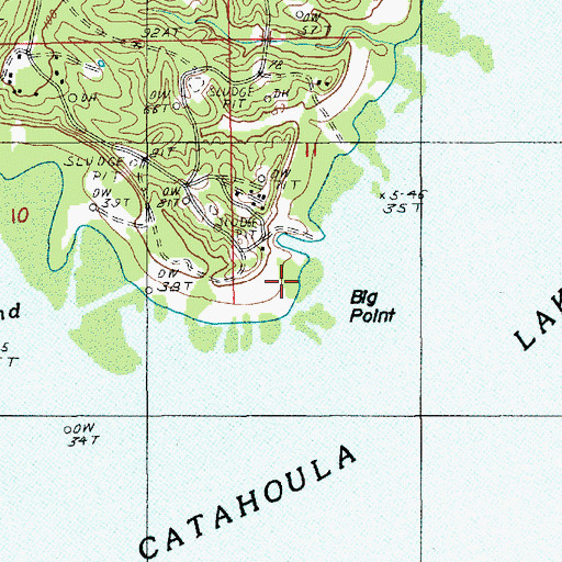 Topographic Map of Big Point, LA