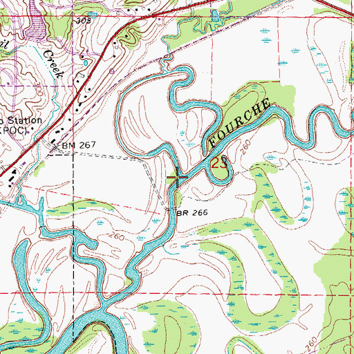 Topographic Map of Pettit Creek, AR