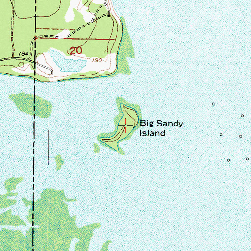 Topographic Map of Big Sandy Island, LA