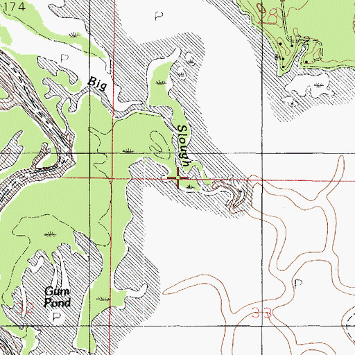 Topographic Map of Big Slough, LA