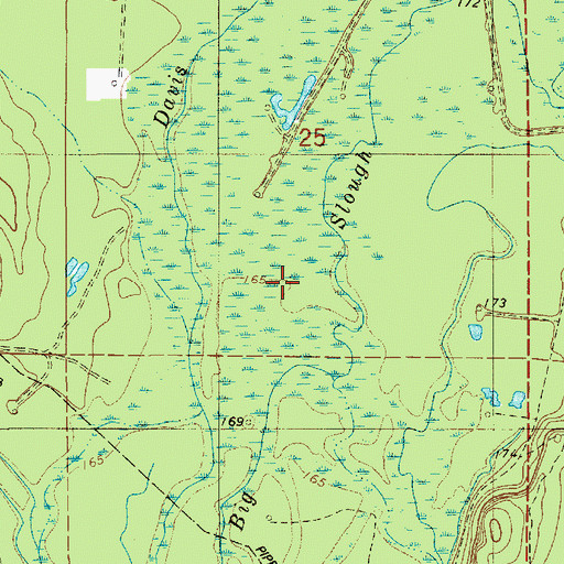 Topographic Map of Big Slough, LA