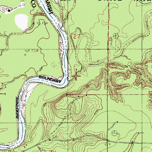 Topographic Map of Big Slough, LA