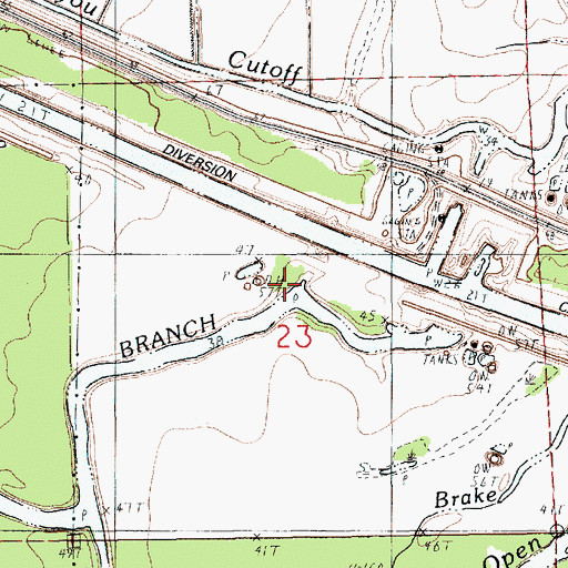 Topographic Map of Big Slough, LA