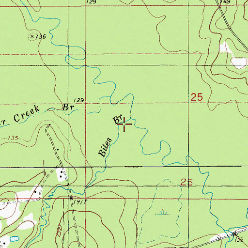 Topographic Map of Biles Branch, LA