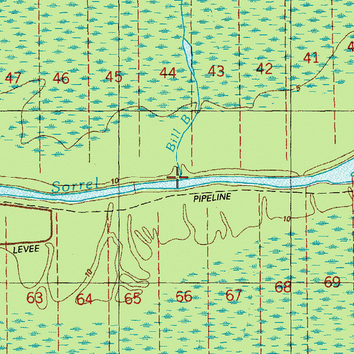 Topographic Map of Bill Bayou, LA