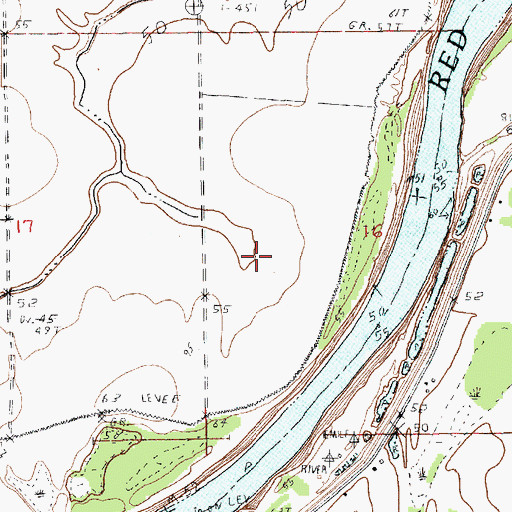 Topographic Map of Bill Book Lake, LA