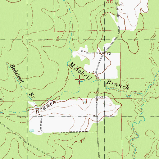Topographic Map of Bills Branch, LA