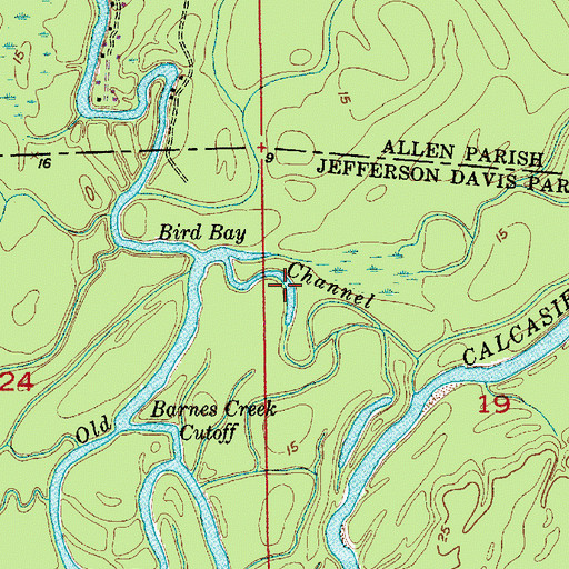 Topographic Map of Bird Bay Channel, LA