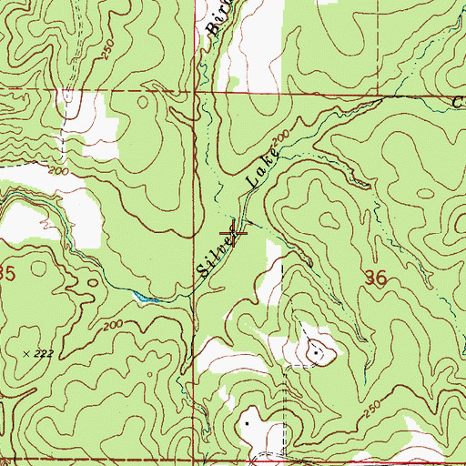 Topographic Map of Bird Branch, LA