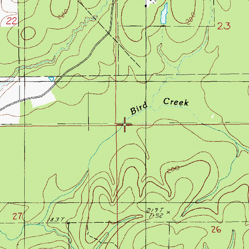 Topographic Map of Bird Creek, LA