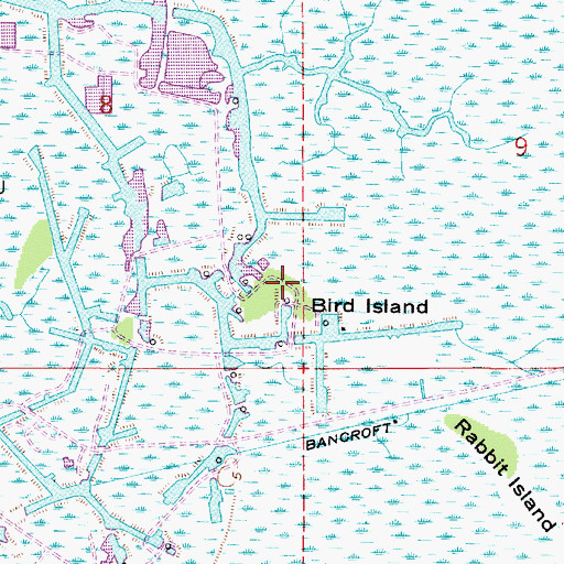 Topographic Map of Bird Island, LA