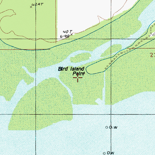 Topographic Map of Bird Island Point, LA