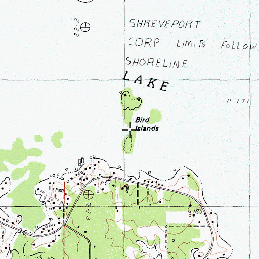 Topographic Map of Bird Islands, LA