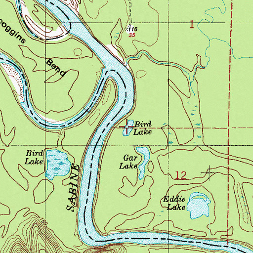 Topographic Map of Bird Lake, LA