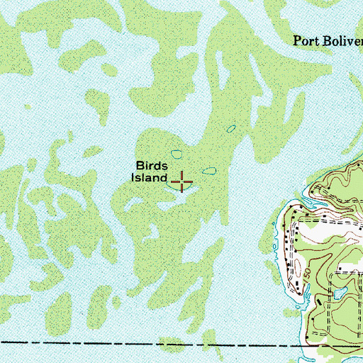 Topographic Map of Birds Island, LA