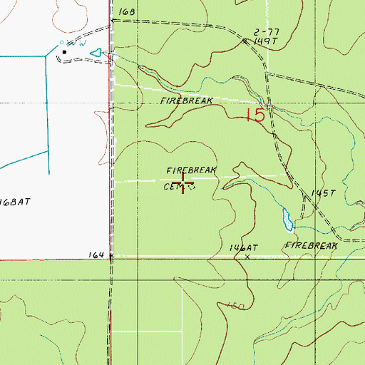 Topographic Map of Bishop Cemetery, LA