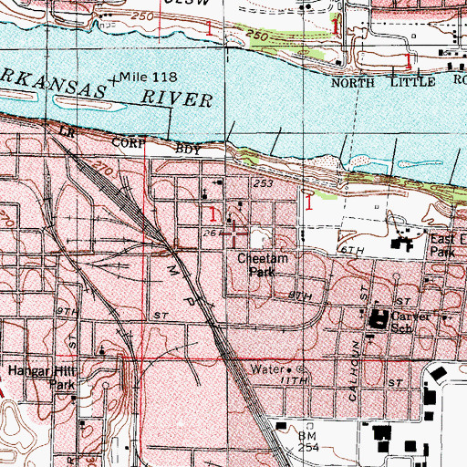 Topographic Map of Pfeifer School, AR