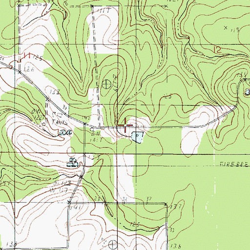 Topographic Map of Bivens Oil Field, LA