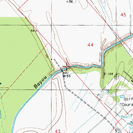 Topographic Map of Black Bayou, LA