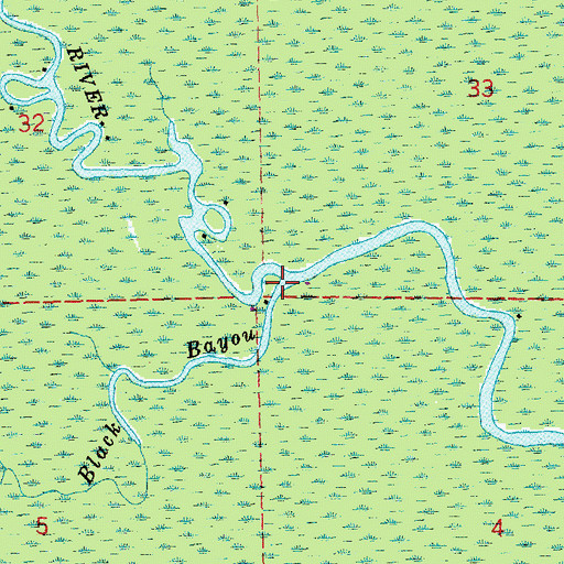 Topographic Map of Black Bayou, LA