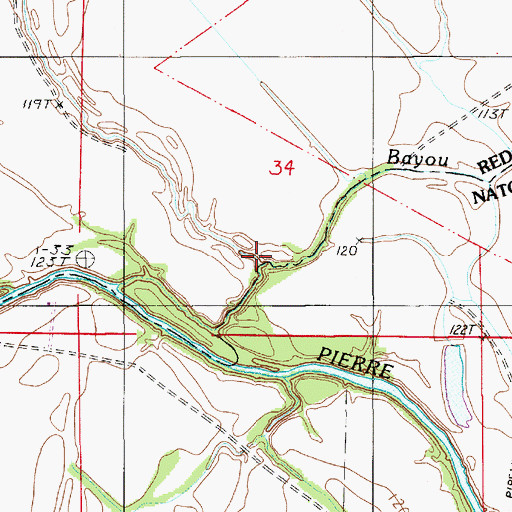 Topographic Map of Black Bayou, LA