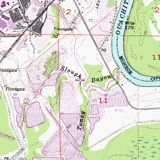 Topographic Map of Black Bayou, LA