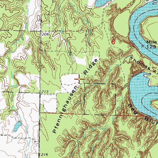 Topographic Map of Pfennighausen Ridge, AR