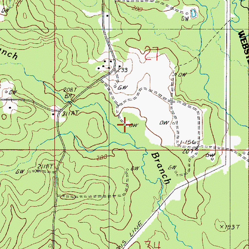Topographic Map of Black Bottom Branch, LA