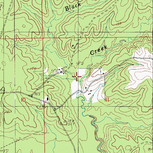 Topographic Map of Black Branch, LA