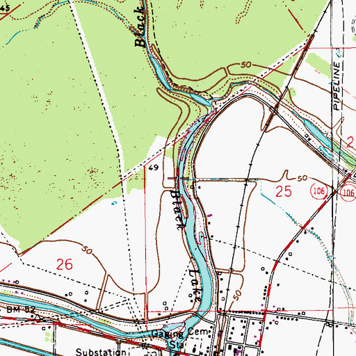 Topographic Map of Black Lake Bayou, LA
