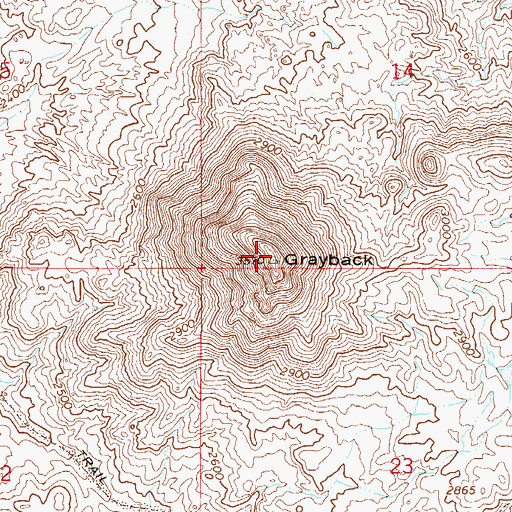 Topographic Map of Grayback, AZ