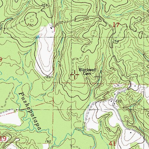 Topographic Map of Blackwell Cemetery, LA
