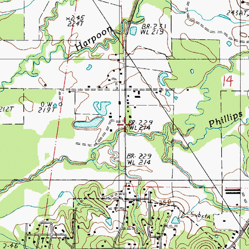 Topographic Map of Blackwell Creek, LA