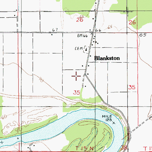 Topographic Map of Blankston, LA