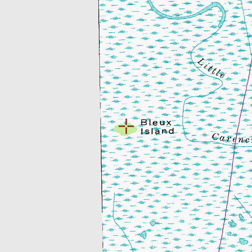 Topographic Map of Bleux Island, LA