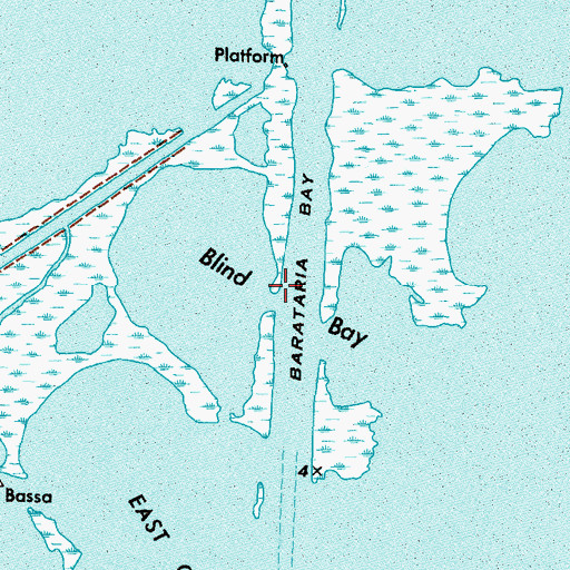 Topographic Map of Blind Bay, LA