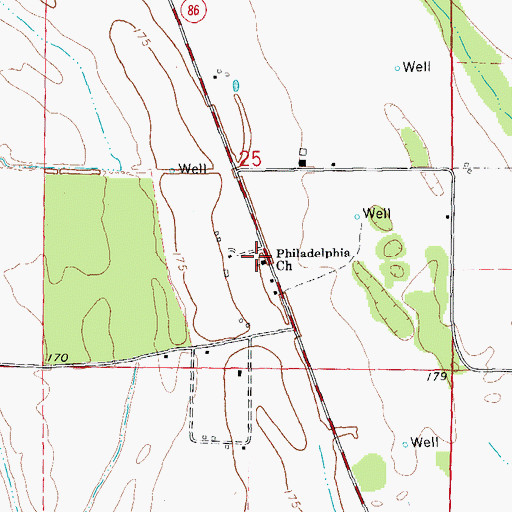 Topographic Map of Philadelphia Church, AR