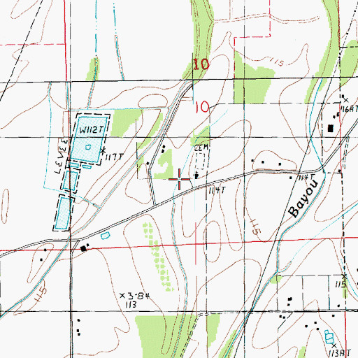 Topographic Map of Bloomshade Church, LA