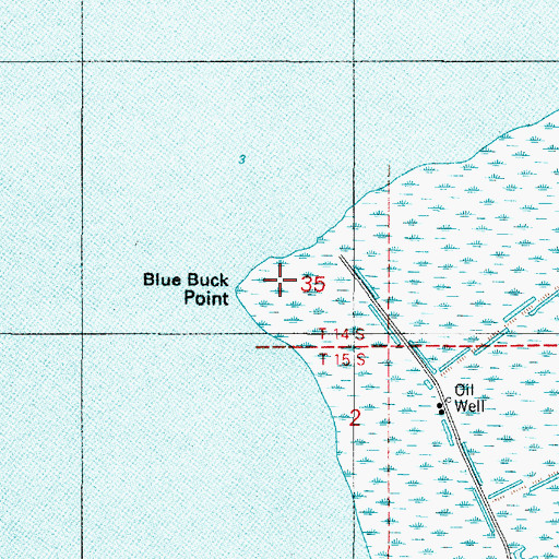Topographic Map of Blue Buck Point, LA