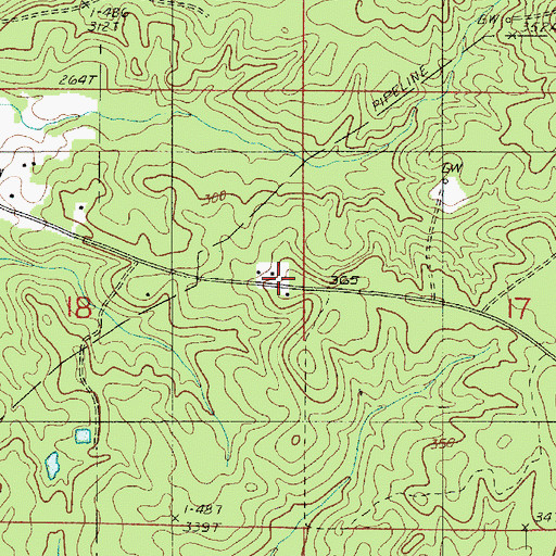 Topographic Map of Blue Ridge School, LA