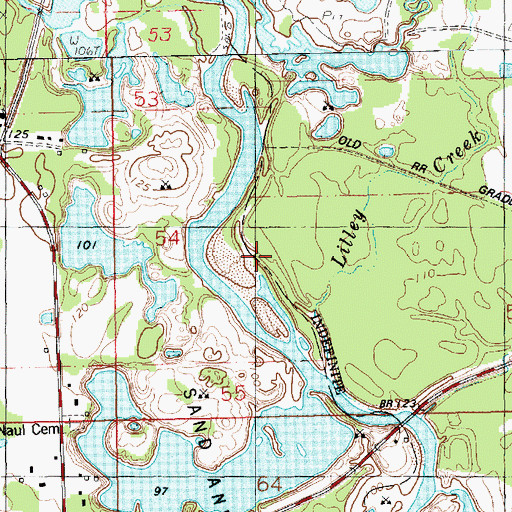 Topographic Map of Bluff Creek, LA