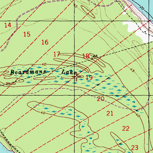 Topographic Map of Boardmans Lake, LA