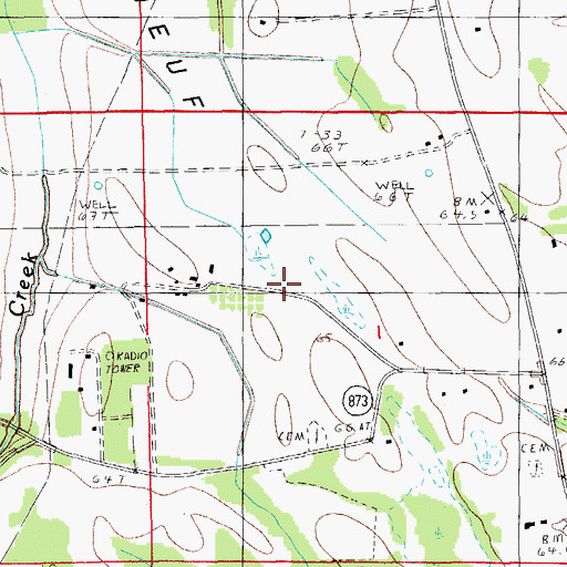Topographic Map of Boeuf Prairie, LA