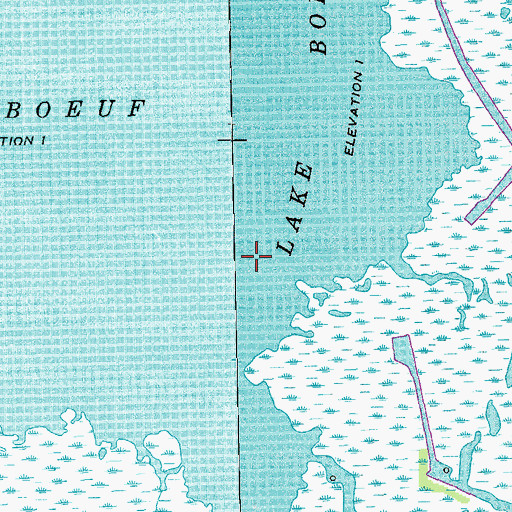 Topographic Map of Lake Boeuf, LA